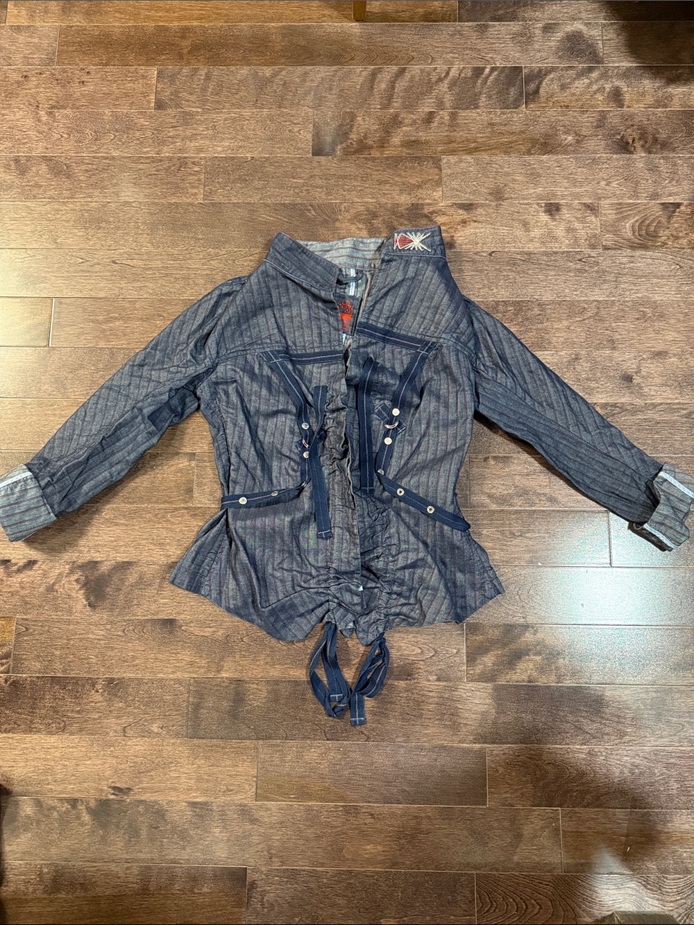 Marithe Francois Girbaud Women’s Denim Striped Jacket